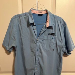 Columbia PFG Fishing Shirt Size XL light blue